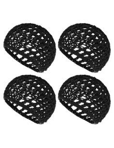 Paquete de 4 Gorro de Ganchillo para el Cabello Negro 50-56cm
