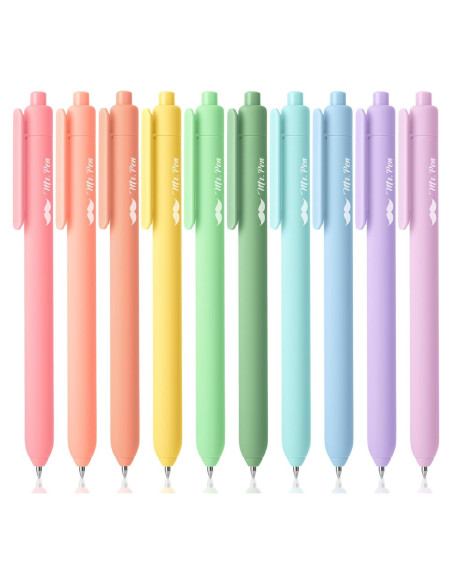 Bolígrafos de Gel Retráctiles Mr. Pen, 10 Colores Pastel, 0.7mm Bolígrafos de Gel Retráctiles Mr. Pen, 10 Colores Pastel, 0.7mm