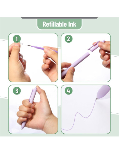 Bolígrafos de Gel Retráctiles Mr. Pen, 10 Colores Pastel, 0.7mm