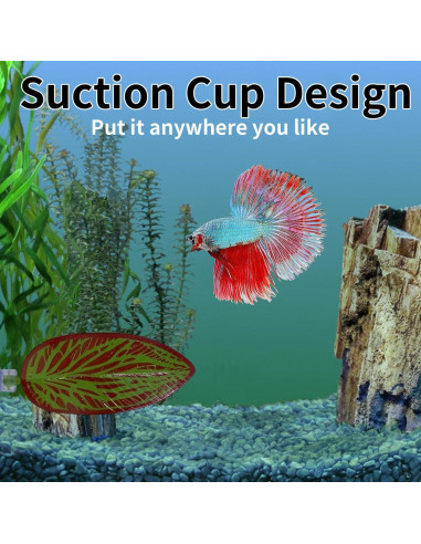 Decoración Acuario Betta Qivorimith 2 PCS Hamaca Hoja Verde