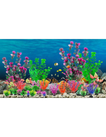 CousDUoBe 30 Plantas Artificiales para Acuario - Decoración Colorida CousDUoBe 30 Plantas Artificiales para Acuario - Decoración Colorida