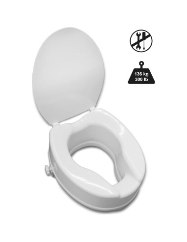 Asiento Elevado para Inodoro PEPE Mobility 10 cm con Tapa