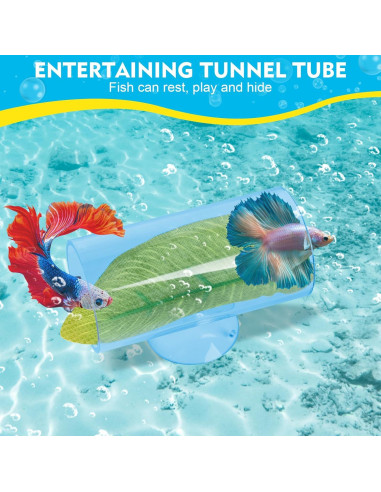 Túnel Acrílico Rislobx para Peces Betta - Refugio Decorativo