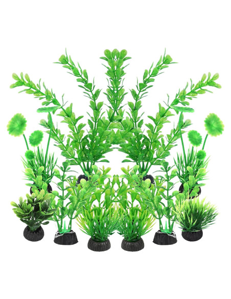 Plantas Artificiales para Acuarios AQUANEAT - 10 Piezas Verdes Plantas Artificiales para Acuarios AQUANEAT - 10 Piezas Verdes