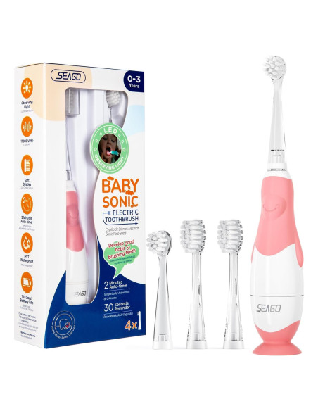 Cepillo de Dientes Eléctrico para Niños Seago SG-513 Rosa Cepillo de Dientes Eléctrico para Niños Seago SG-513 Rosa
