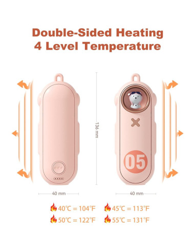 Calentador de Manos Portátil SMSASOEO N10 10000mAh Rosa