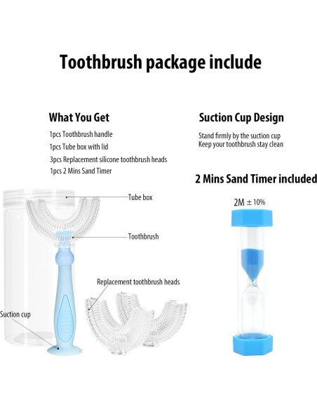 Cepillo de Dientes en U Tusiwit para Niños 6-12 Años Azul Cepillo de Dientes en U Tusiwit para Niños 6-12 Años Azul