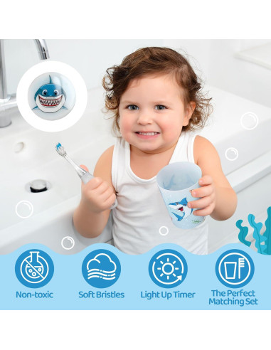 Cepillo de Dientes Infantil Lily's Home Tiburón con Temporizador
