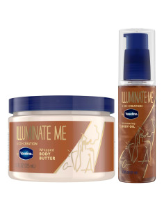 Manteca Corporal Vaseline Illuminate Me + Aceite Bronceador 2 Pzas