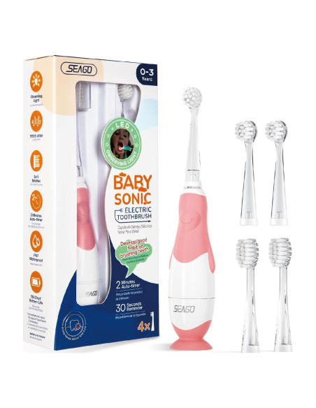 Cepillo de Dientes Eléctrico para Bebés Seago SG-513 Rosa Cepillo de Dientes Eléctrico para Bebés Seago SG-513 Rosa