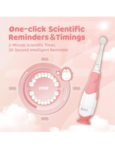 Cepillo de Dientes Eléctrico para Bebés Seago SG-513 Rosa 2