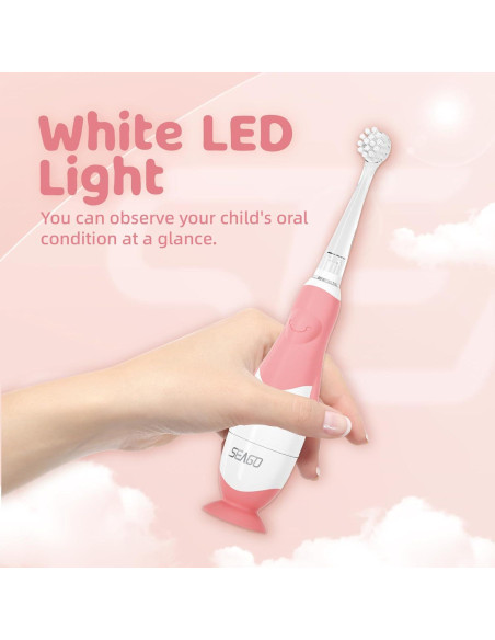 Cepillo de Dientes Eléctrico para Bebés Seago SG-513 Rosa Cepillo de Dientes Eléctrico para Bebés Seago SG-513 Rosa