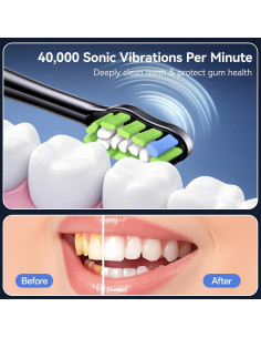 Cepillo de dientes eléctrico ECEOLAN WS-7008 rosa IPX7 8 cabezales 2