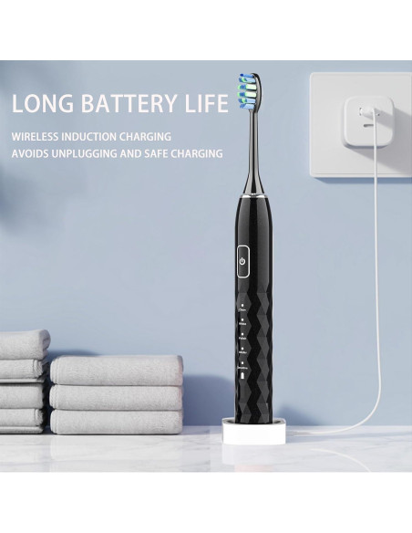 Cepillo de dientes eléctrico ZUAMEGU con 6 cabezales y 5 modos Cepillo de dientes eléctrico ZUAMEGU con 6 cabezales y 5 modos