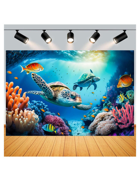 Fondo de Fotografía Submarino Yeele 2.5x1.8m Tortugas Marinas Fondo de Fotografía Submarino Yeele 2.5x1.8m Tortugas Marinas