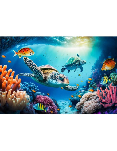Fondo de Fotografía Submarino Yeele 2.5x1.8m Tortugas Marinas
