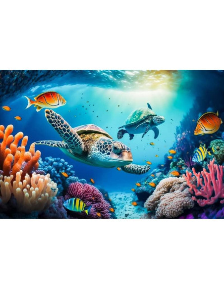Fondo de Fotografía Submarino Yeele 2.5x1.8m Tortugas Marinas Fondo de Fotografía Submarino Yeele 2.5x1.8m Tortugas Marinas