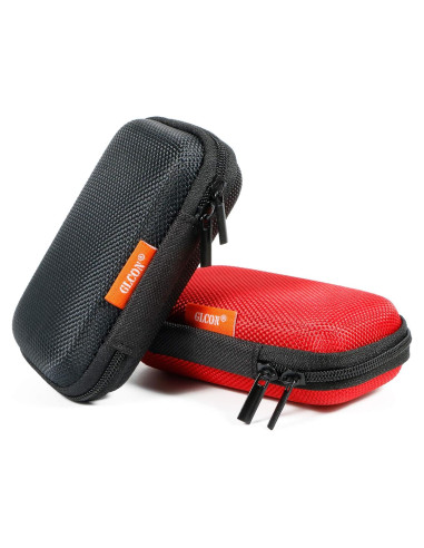 Funda de Auriculares EVA GLCON Negra y Roja - Compacta y Resistente