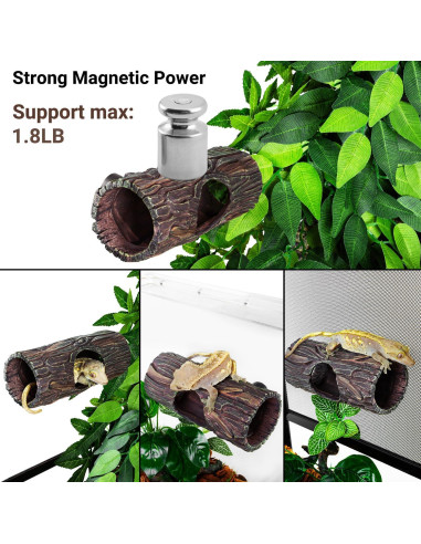 Cueva Oculta Magnética REPTIZOO para Reptiles 9x15.8 cm