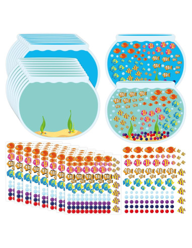 Kit de Stickers de Acuario Tierra Elegante 16 Piezas 36x28 cm