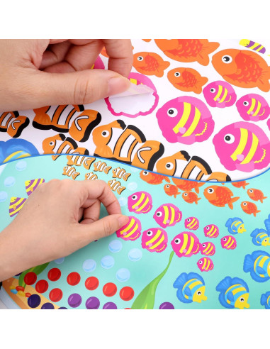Kit de Stickers de Acuario Tierra Elegante 16 Piezas 36x28 cm