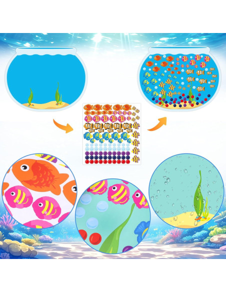 Kit de Stickers de Acuario Tierra Elegante 16 Piezas 36x28 cm Kit de Stickers de Acuario Tierra Elegante 16 Piezas 36x28 cm