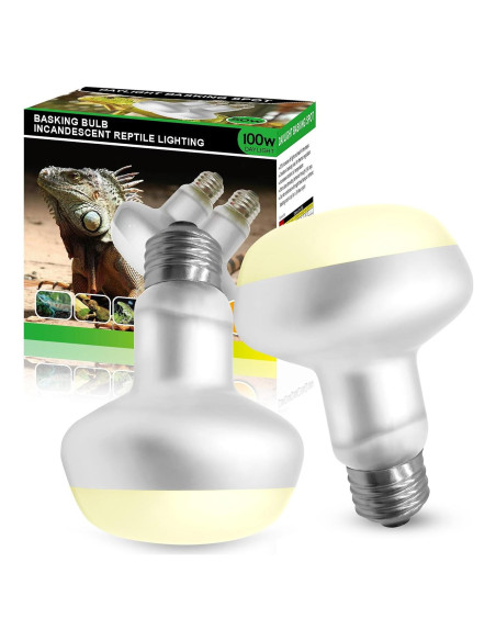 Bombillas de Calor para Reptiles Yimidool 100W UVA Paquete de 2 Bombillas de Calor para Reptiles Yimidool 100W UVA Paquete de 2