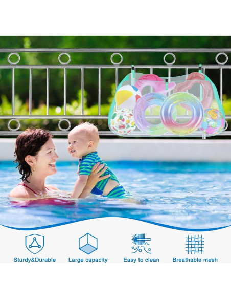 Bolsa Organizadora de Malla Niuyhe para Flotadores de Piscina Verde Bolsa Organizadora de Malla Niuyhe para Flotadores de Piscina Verde