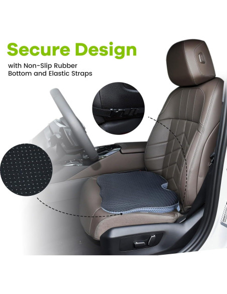 Cojín de Asiento de Espuma de Memoria Dreamer Car QFC040-BK Cojín de Asiento de Espuma de Memoria Dreamer Car QFC040-BK