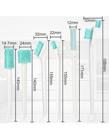 Kit de Cepillos de Limpieza Pequeños Sankoly - 8 Piezas