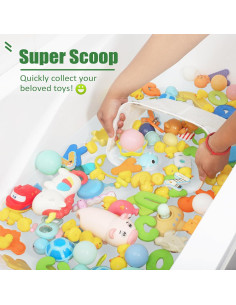 Organizador de Juguetes de Baño Quick Scoop Blanco - Gran Capacidad 2