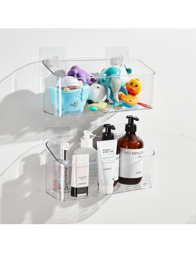Soporte Organizador de Juguetes de Baño CQUNM - 2 Cestas Transparentes