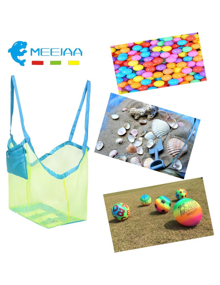 Bolsa de Playa de Malla Meejaa Grande Plegable 45.72x30.48cm Bolsa de Playa de Malla Meejaa Grande Plegable 45.72x30.48cm