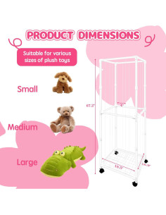 Organizador de Juguetes de Peluche Megapuxin 170 cm PVC Blanco 2