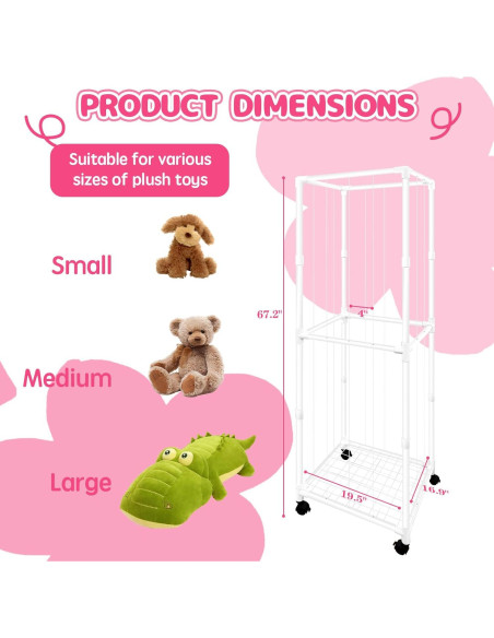 Organizador de Juguetes de Peluche Megapuxin 170 cm PVC Blanco Organizador de Juguetes de Peluche Megapuxin 170 cm PVC Blanco