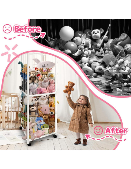 Organizador de Juguetes de Peluche Megapuxin 170 cm PVC Blanco Organizador de Juguetes de Peluche Megapuxin 170 cm PVC Blanco
