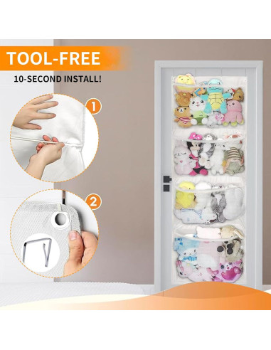 Organizador de Juguetes Kuaile Blanco 4 Bolsillos Colgante