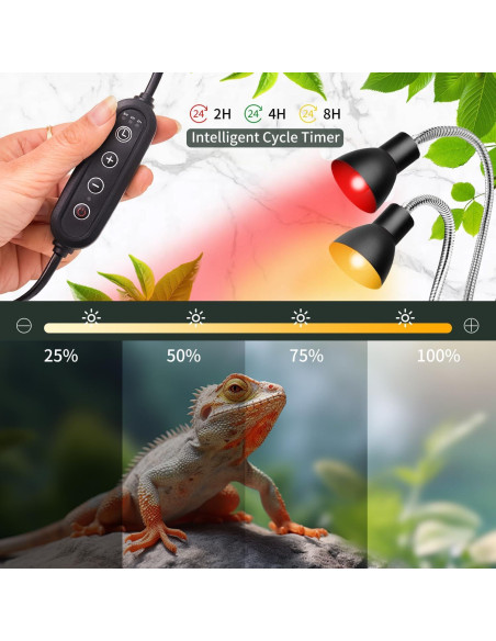 Lámpara de Calor UV para Reptiles Homnebila G9 60W Dimmable Lámpara de Calor UV para Reptiles Homnebila G9 60W Dimmable