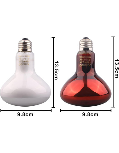 Conjunto de Lámpara de Calor para Reptiles AIICIOO 150W