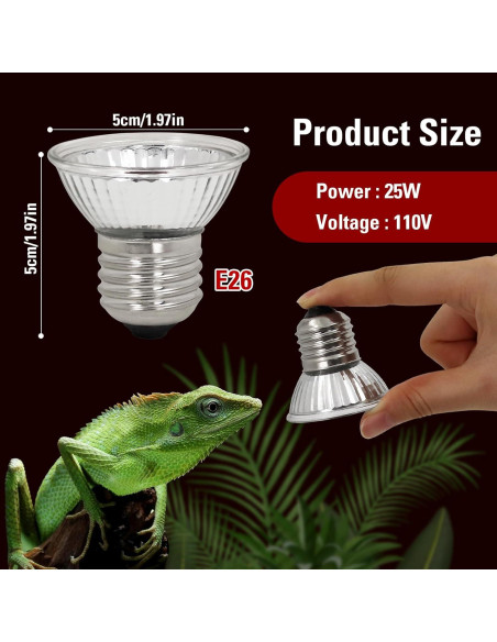 Paquete de 4 bombillas de calor UVA 25W Abustle Pig para reptiles Paquete de 4 bombillas de calor UVA 25W Abustle Pig para reptiles