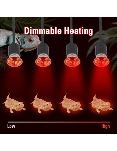 Paquete de 4 bombillas de calor UVA 25W Abustle Pig para reptiles