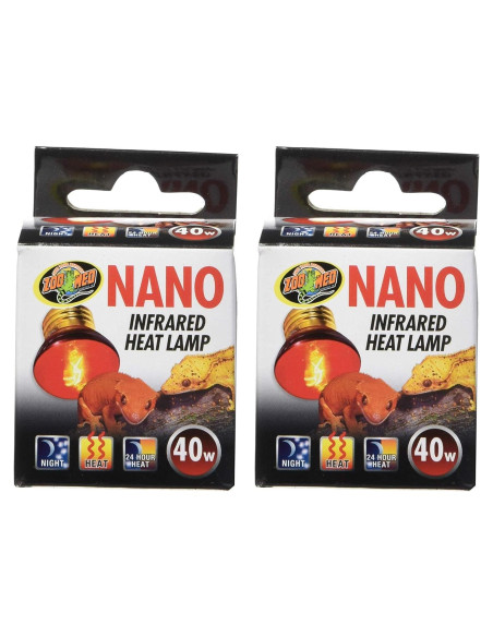 Zoo Med Lámparas de Calor Infrarrojas Nano 40W - 2 Paquete Zoo Med Lámparas de Calor Infrarrojas Nano 40W - 2 Paquete