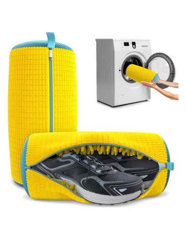 Bolsa de Lavado de Zapatos Lagarto - 2 Pcs Amarilla 40x30 cm
