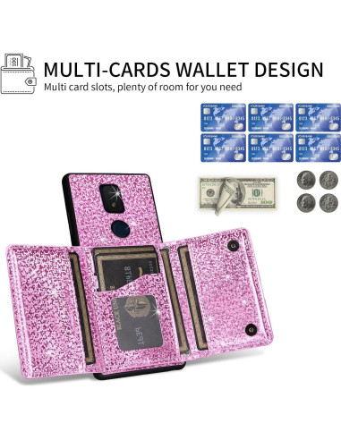 Funda billetera Furiet Rosa para Cricket Icon 3/Splendor/AT&T Motivate 2