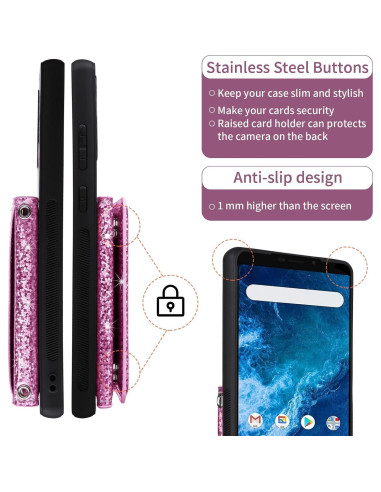 Funda billetera Furiet Rosa para Cricket Icon 3/Splendor/AT&T Motivate 2