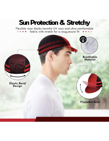 Gorra de Ciclismo Hikenture Roja, Forro Transpirable para Casco