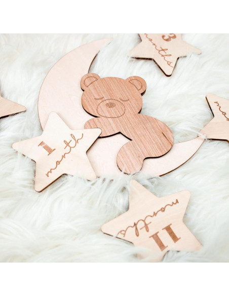 Set de 12 Tarjetas de Hito Mensual para Bebé OENIZI Set de 12 Tarjetas de Hito Mensual para Bebé OENIZI