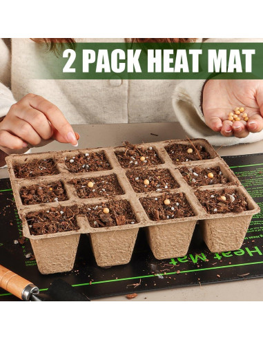 Paquete de 2 Mats de Calentamiento 20W para Plantas RooTrimmer