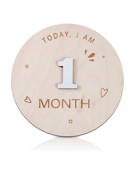 Tarjetas de Hito de Madera OENIZI - 12 Meses para Bebé Tarjetas de Hito de Madera OENIZI - 12 Meses para Bebé