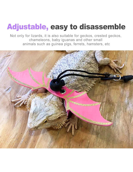 Juego de Arnés y Correa Ajustable ZeriLion para Reptiles - Rosa Juego de Arnés y Correa Ajustable ZeriLion para Reptiles - Rosa